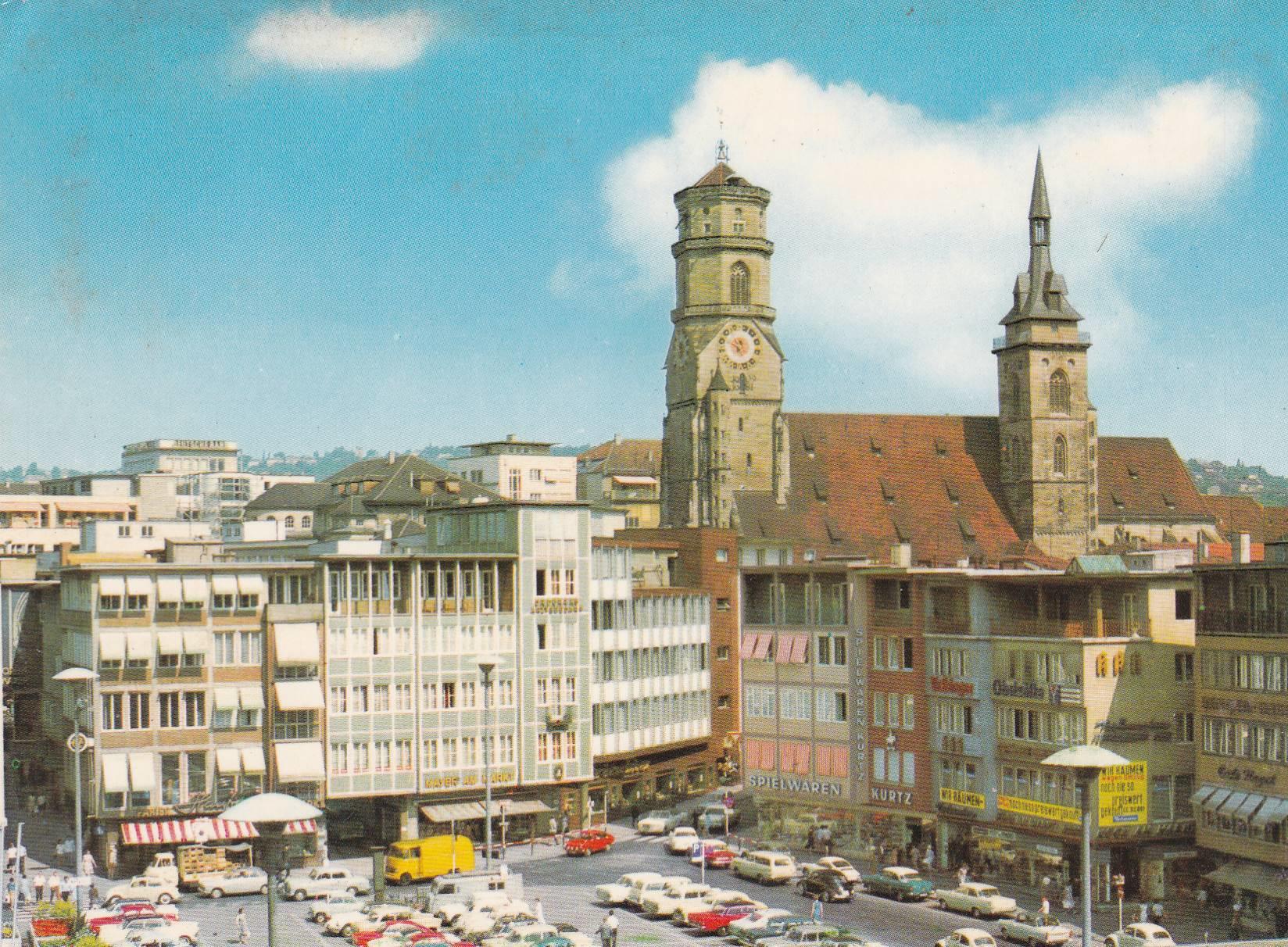 POSTAL B8709: STUTTGART: MARKTPLATZ UNS STIFTKIRCHE