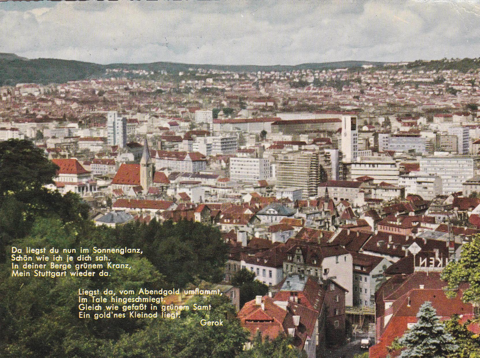 POSTAL B8713: STUTTGART: VISTA AEREA