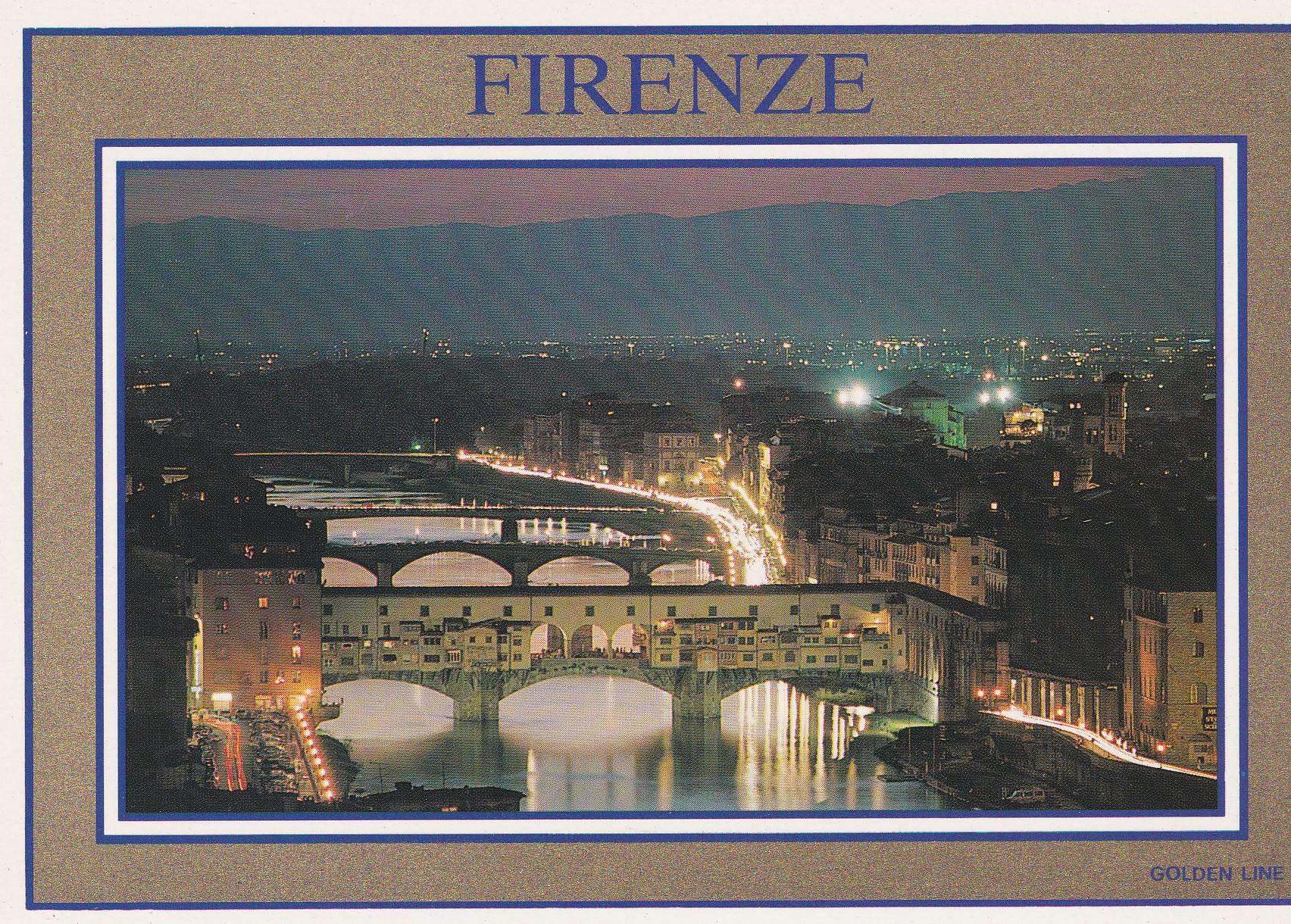 POSTAL B8760: FIRENZE: VISTA AEREA NOCTURNA
