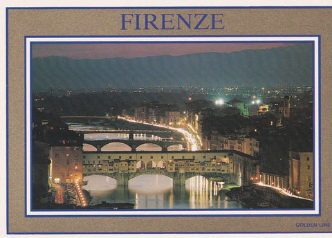 POSTAL B8760: FIRENZE: VISTA AEREA NOCTURNA