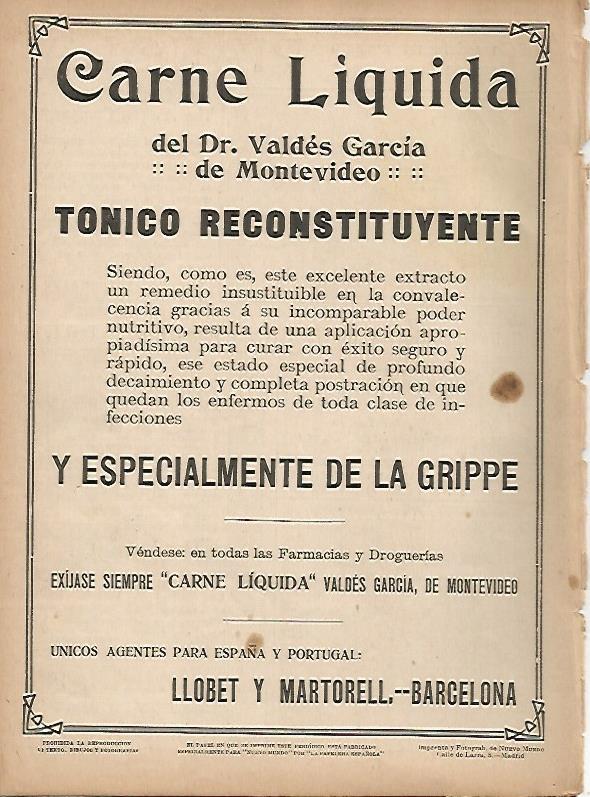 LAMINA 11607: Publicidad de Carne Liquida del Dr. Valdes Garcia 