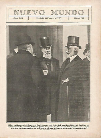 LAMINA 11613: Maura y Moret a la salida del Congreso