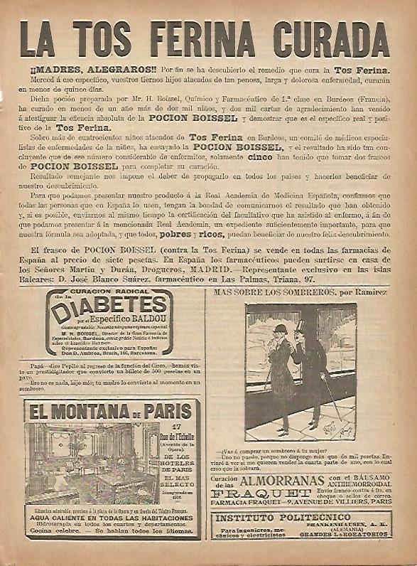 LAMINA 11623: Publicidad de La Tos Ferina Curada