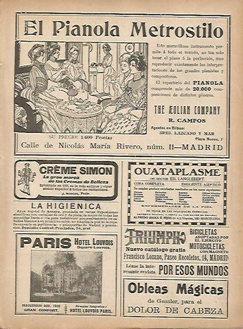 LAMINA 11625: Publicidad de El Pianola Metrostilo