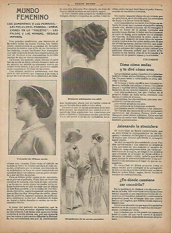 LAMINA 11647: Mundo femenino sombreros y peinados