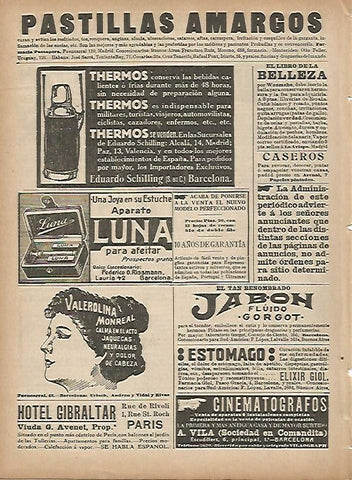 LAMINA 11657: Publicidad de Pastillas Amargos y Hotel Gibraltar de Paris