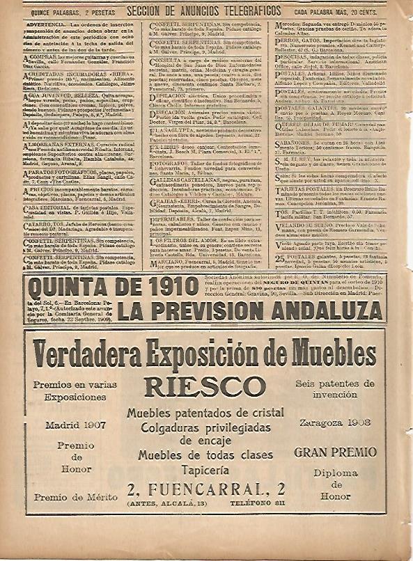 LAMINA 11660: Seccion de anuncios telegraficos