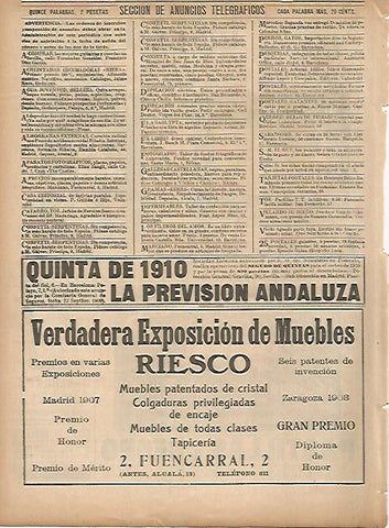 LAMINA 11660: Seccion de anuncios telegraficos