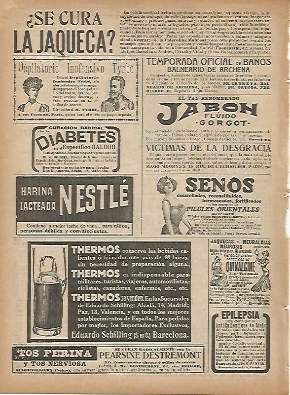 LAMINA 11672: Publicidad de Depilatorio Tyrbe y Harina Nestle
