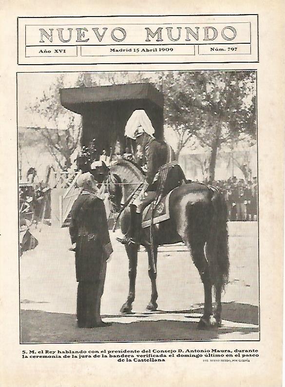 LAMINA 11680: Alfonso XIII con Antonio Maura