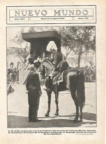 LAMINA 11680: Alfonso XIII con Antonio Maura