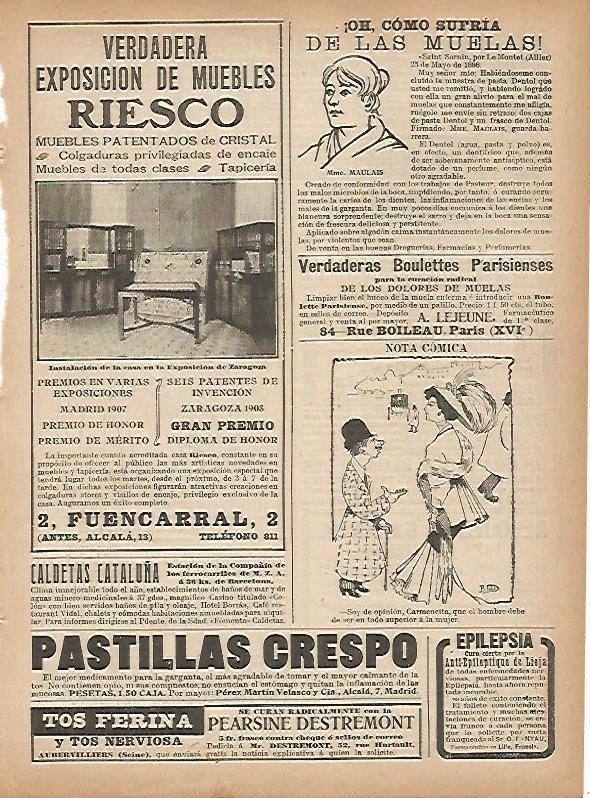 LAMINA 11688: Publicidad de Muebles Riesco y Pastillas Crespo