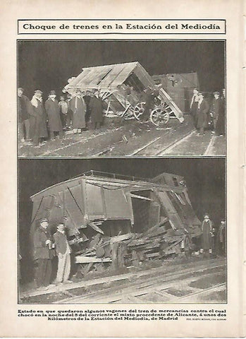 LAMINA 11698: Choque de trenes en la estacion del Mediodia