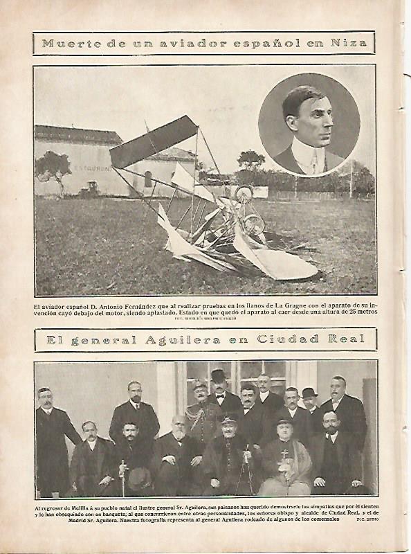 LAMINA 11699: Muerte de un aviador español en Niza