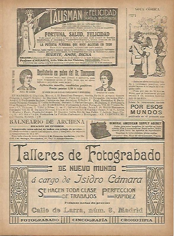 LAMINA 11702: Publicidad de Talleres de Fotograbado de Isidro Camara