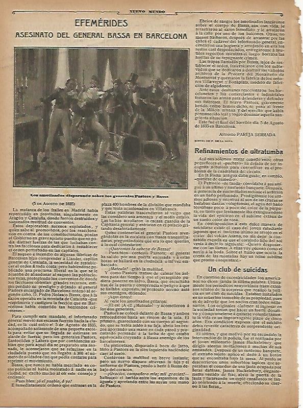 LAMINA 11720: Efemerides asesinato del General Bassa en Barcelona