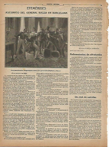 LAMINA 11720: Efemerides asesinato del General Bassa en Barcelona