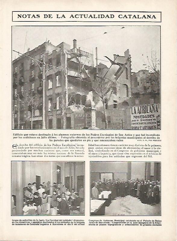 LAMINA 11740: Edificio de los Padres Escolapios en Barcelona