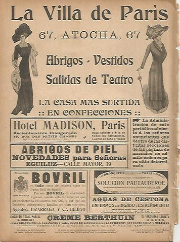 LAMINA 11747: Publicidad de La Villa de Paris en Madrid