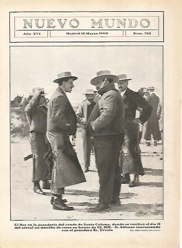 LAMINA 11772: Alfonso XIII en la ganaderia de Santa Coloma