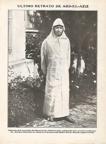 LAMINA 11792: Abd El Aziz sultan de Marruecos