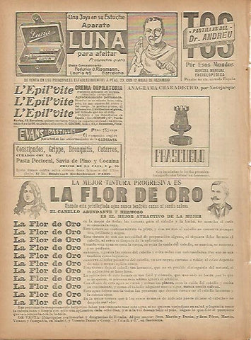 LAMINA 11802: Publicidad de Evans Pastilles y Aparato Luna para afeitar