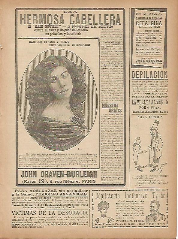 LAMINA 11803: Publicidad de Hair Grower de Paris