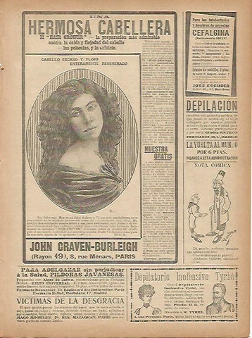 LAMINA 11803: Publicidad de Hair Grower de Paris
