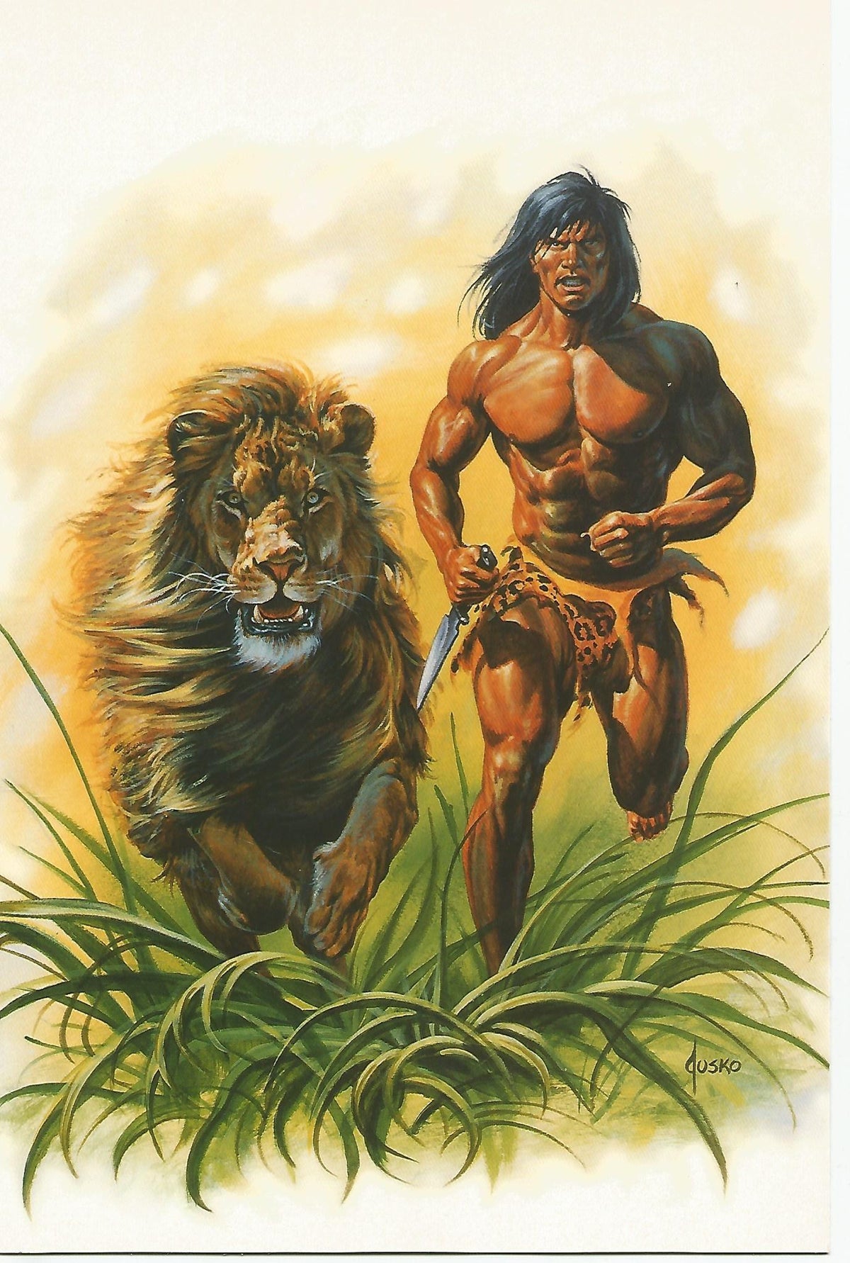 Colossal Card 01: Joe Jusko. Tarzan and Jad Bal-Ja