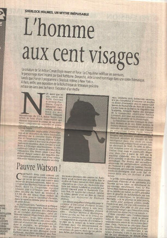 Articulo Le Monde - articulo sobre Sherlock Holmes - Lhomme aux cent visages (2 paginas)