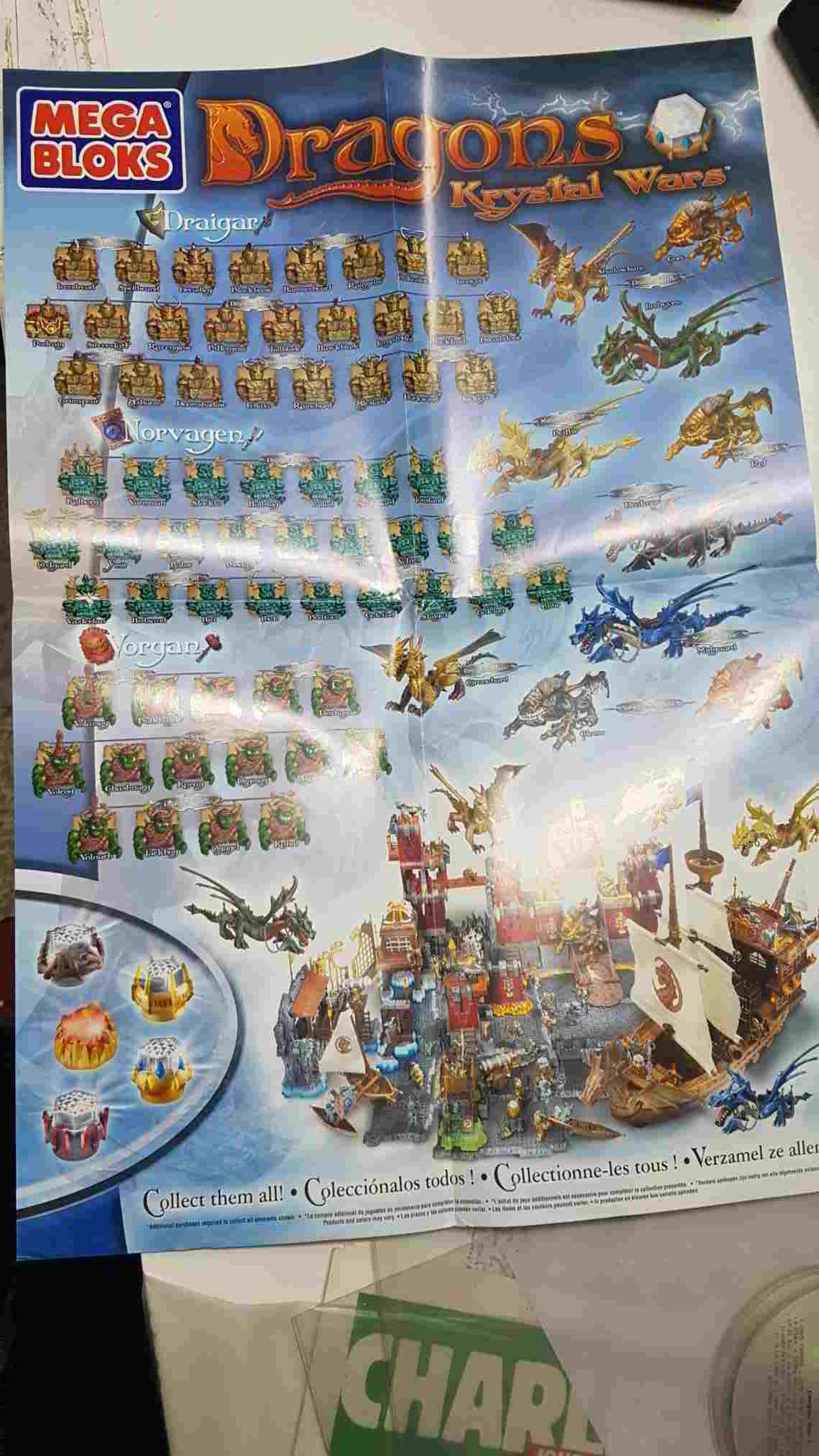 poster: Megabloks Dragon Krystal Wars. Coleccionalos todos