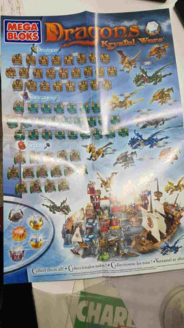 poster: Megabloks Dragon Krystal Wars. Coleccionalos todos