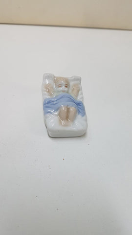 figura de belen: Cuna del niño Jesus (de ceramica)