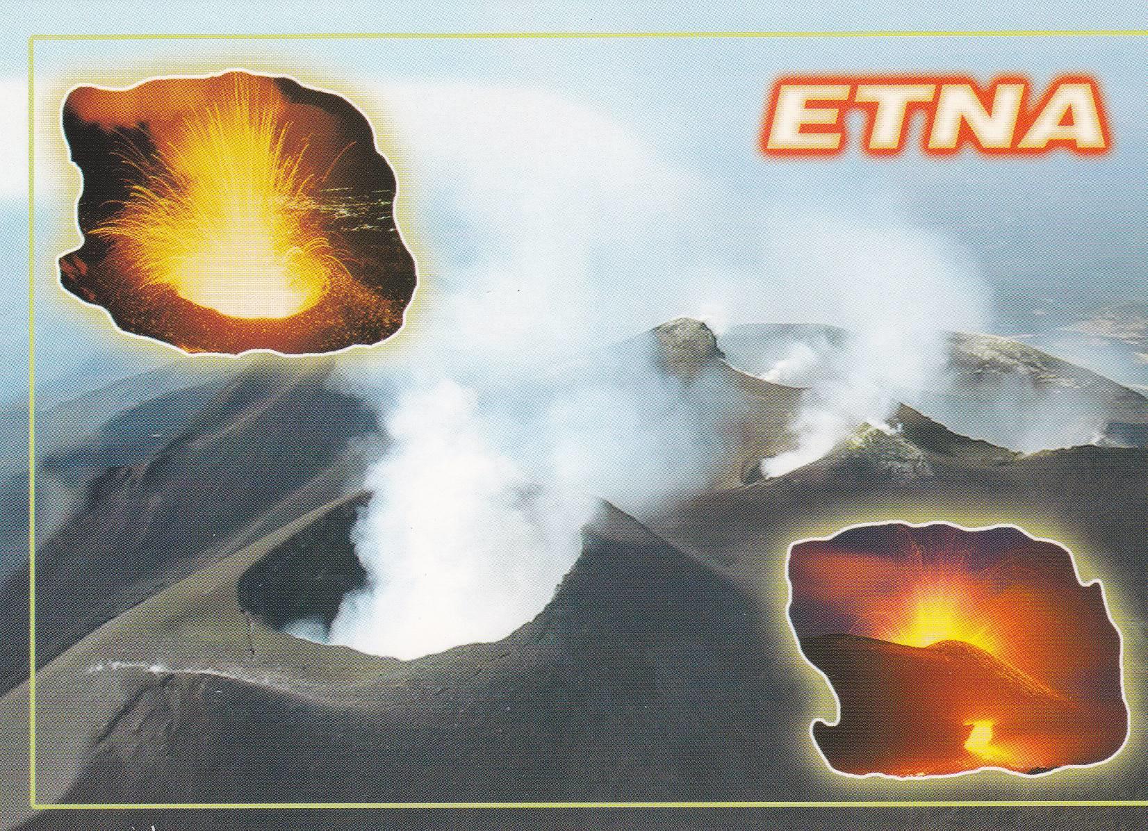 POSTAL B8979: ETNA: VISTA AEREA DEL CRATER