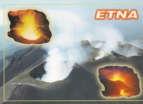 POSTAL B8979: ETNA: VISTA AEREA DEL CRATER