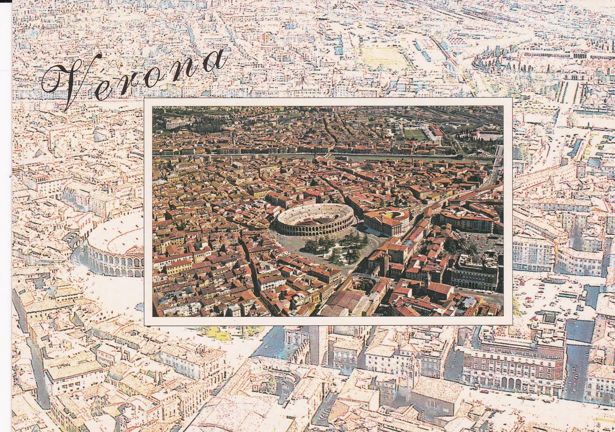POSTAL B9161: VERONA: VISTA AEREA