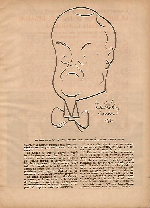 LAMINA BLANCO Y NEGRO 11811: Caricatura de Larant
