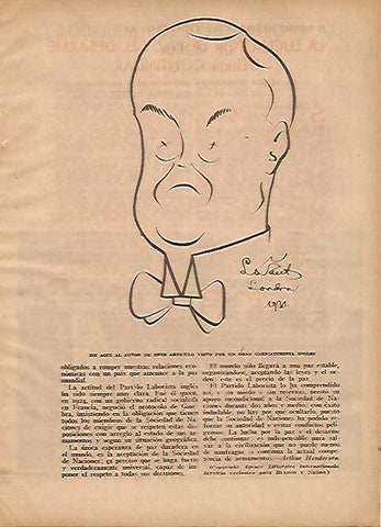 LAMINA BLANCO Y NEGRO 11811: Caricatura de Larant