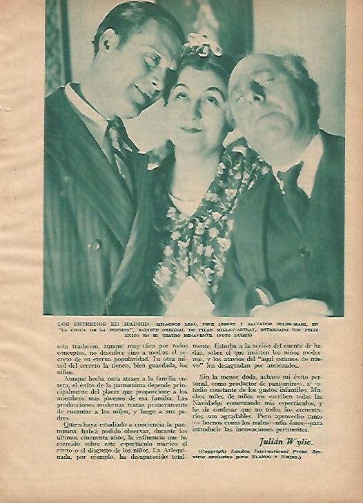 LAMINA BLANCO Y NEGRO 11817: Milagros Leal Pepe Isbert y Salvador Soler