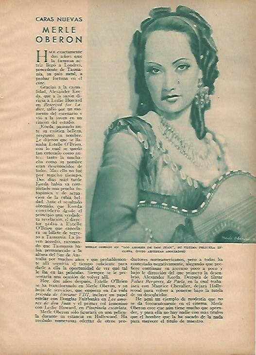 LAMINA BLANCO Y NEGRO 11818: Merle Oberon