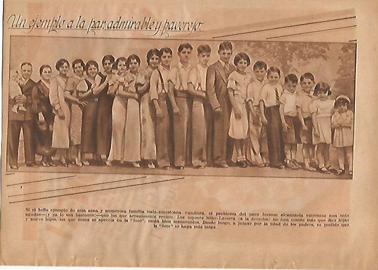 LAMINA BLANCO Y NEGRO 11826: Familia Mike Latorra y sus 19 hijos