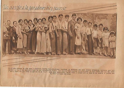 LAMINA BLANCO Y NEGRO 11826: Familia Mike Latorra y sus 19 hijos