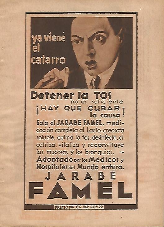 LAMINA BLANCO Y NEGRO 11830: Publicidad de jarabe Famel