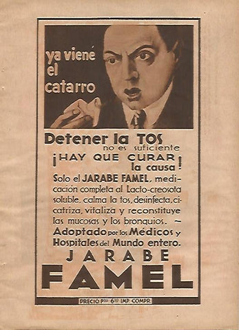 LAMINA BLANCO Y NEGRO 11830: Publicidad de jarabe Famel