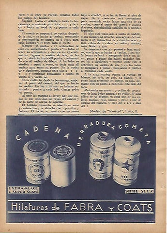 LAMINA BLANCO Y NEGRO 11865: Publicidad de la fabrica Fabra y Coats