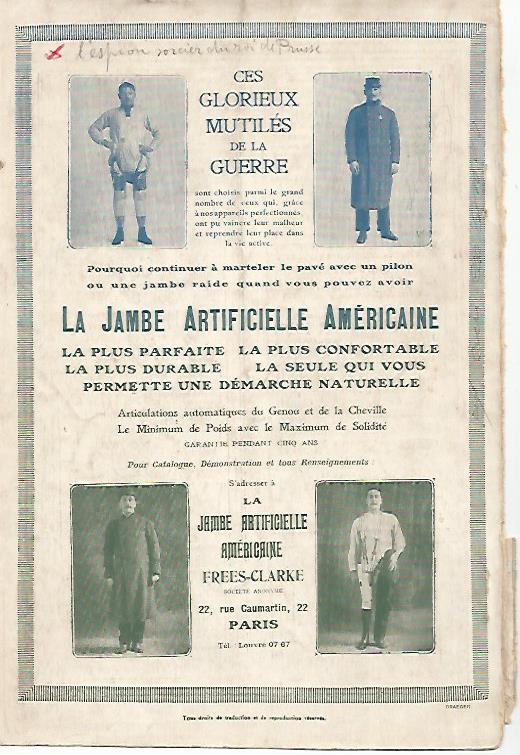 LAMINA 11869: Publicidad de La Jambe artificielle americaine