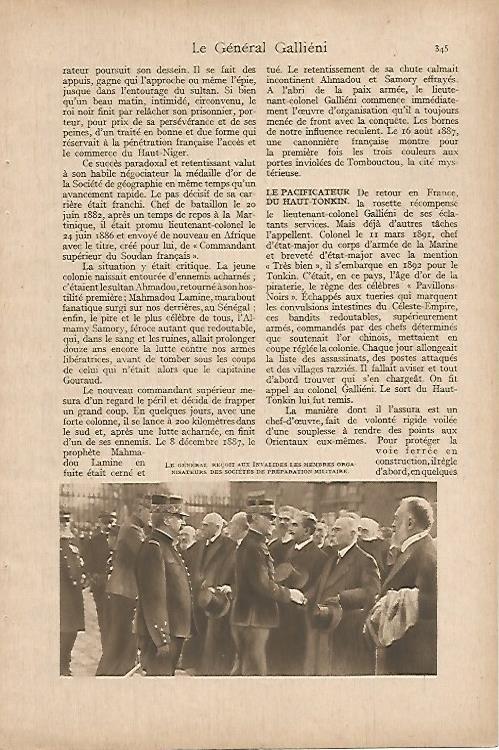 LAMINA 11876: El general Gallieni saludando a miembros de sociedades