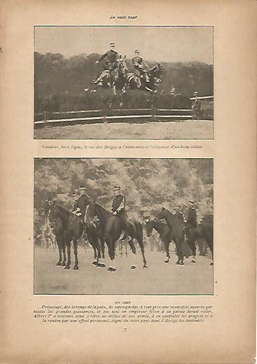 LAMINA 11917: El rey Alberto I de Belgica cabalgando