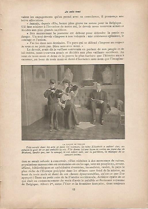LAMINA 11920: La reina Elisabeth de Belgica tocando el violin