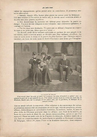 LAMINA 11920: La reina Elisabeth de Belgica tocando el violin